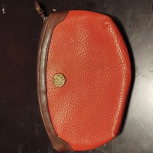 Medallion Red Leather Cosmetics Bag